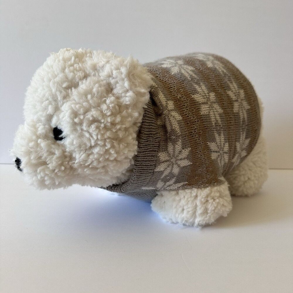 Pottery Barn Parker Polar Bear Shaped Pillow w/ Sweater